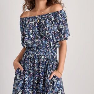 Marine Layer Blue Floral Charlotte Maxi Dress Size small
